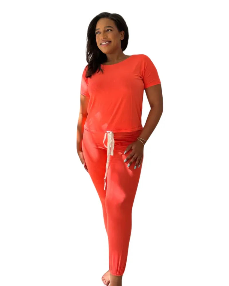 Coral Bliss Modal Short Sleeved Pajamas Set
