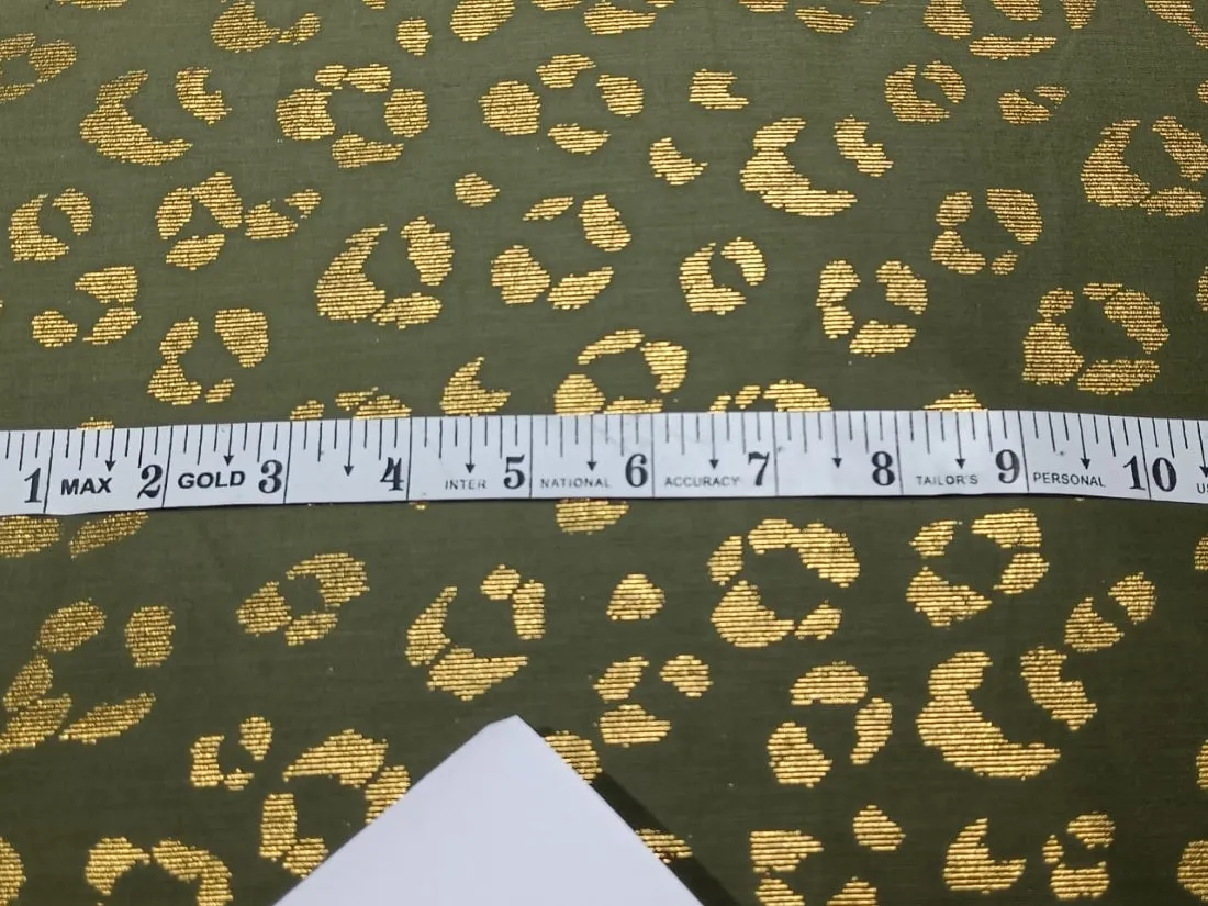 Cotton Superfine lawn Olive With Gold Print 58" wide