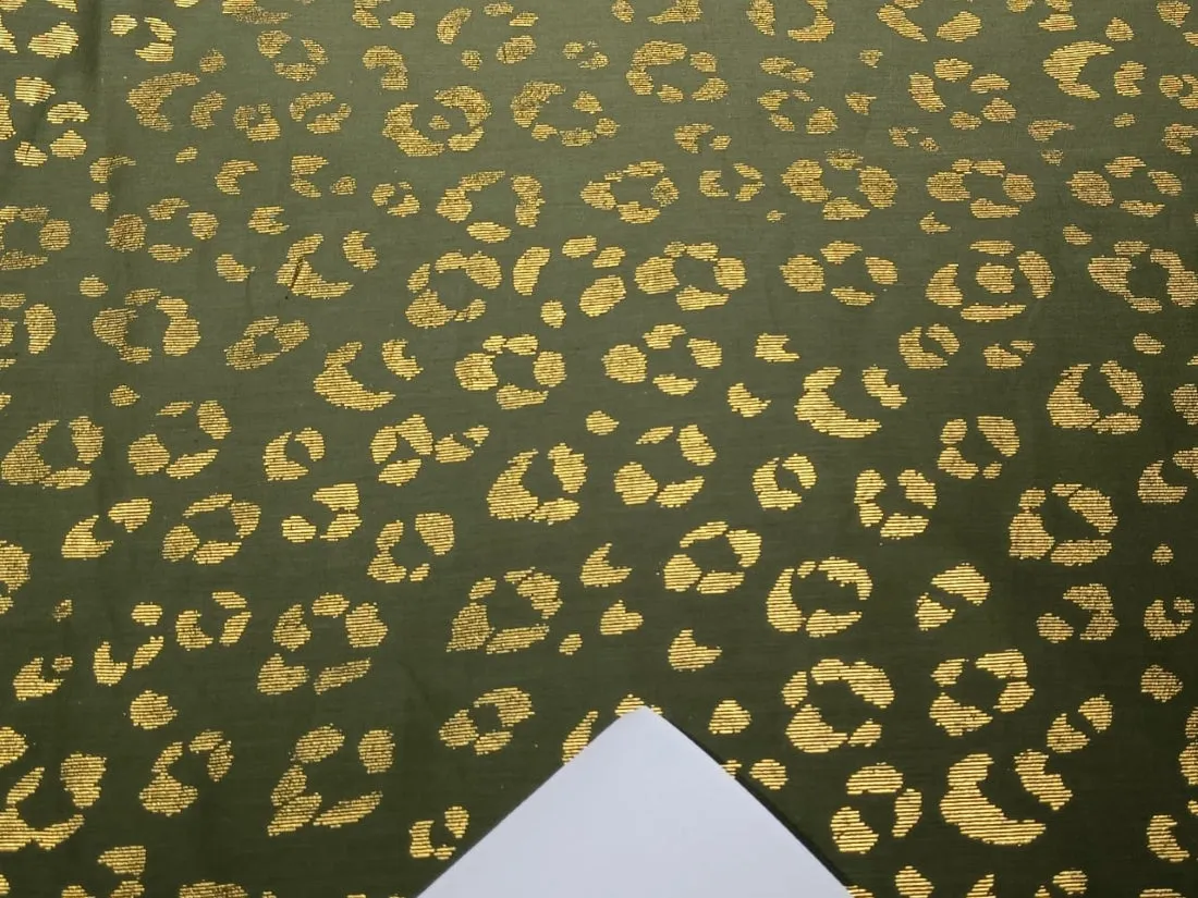 Cotton Superfine lawn Olive With Gold Print 58" wide