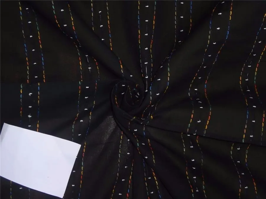 COTTON VOILE FABRIC~EMBROIDERY-black color-44&quot;