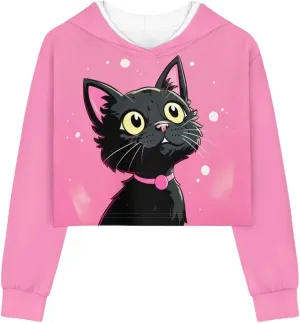 Crop Tops for Kids Girls Crop Hoodies Long Sleeve Shirts Cropped Hoodie