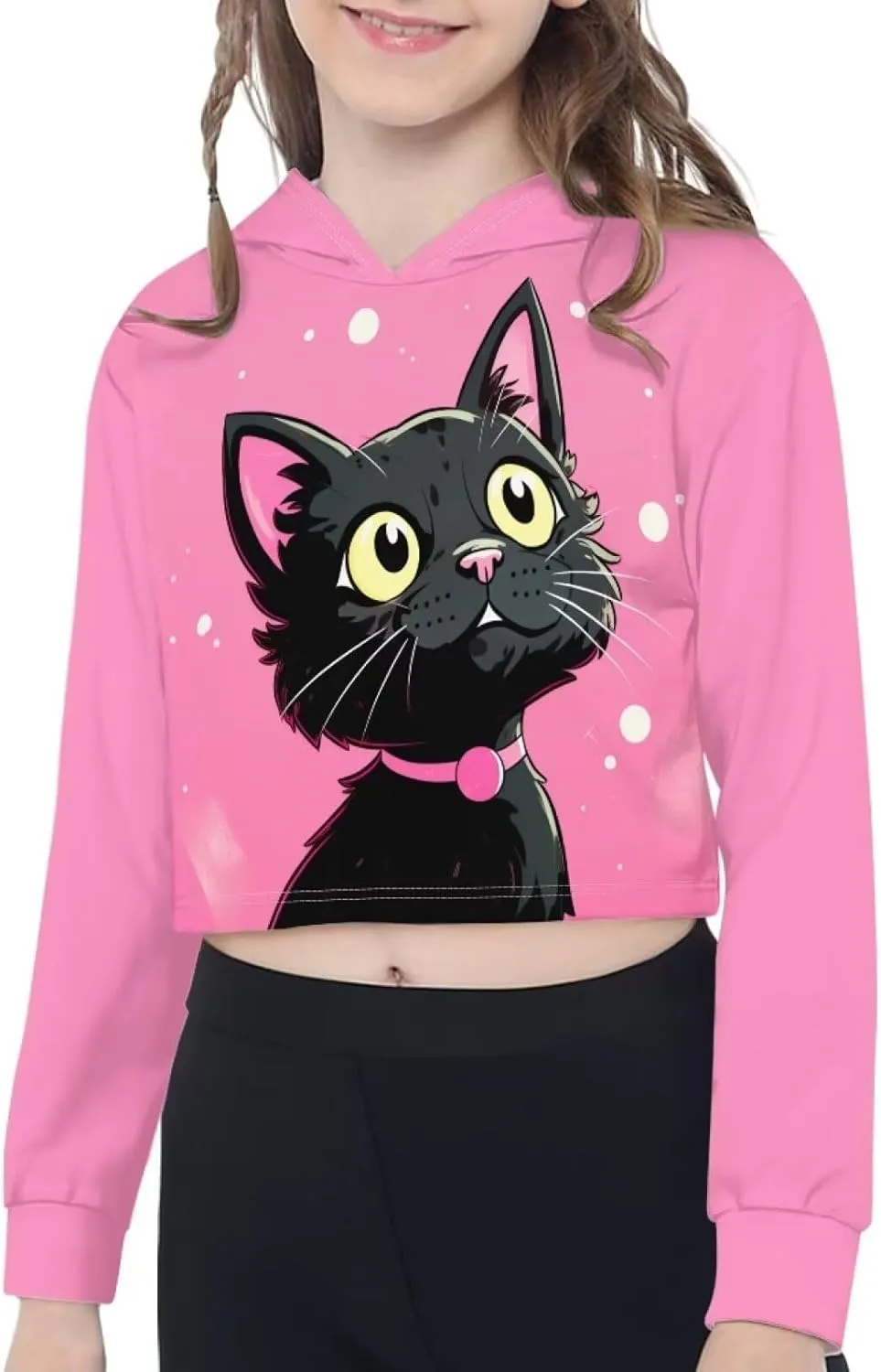 Crop Tops for Kids Girls Crop Hoodies Long Sleeve Shirts Cropped Hoodie