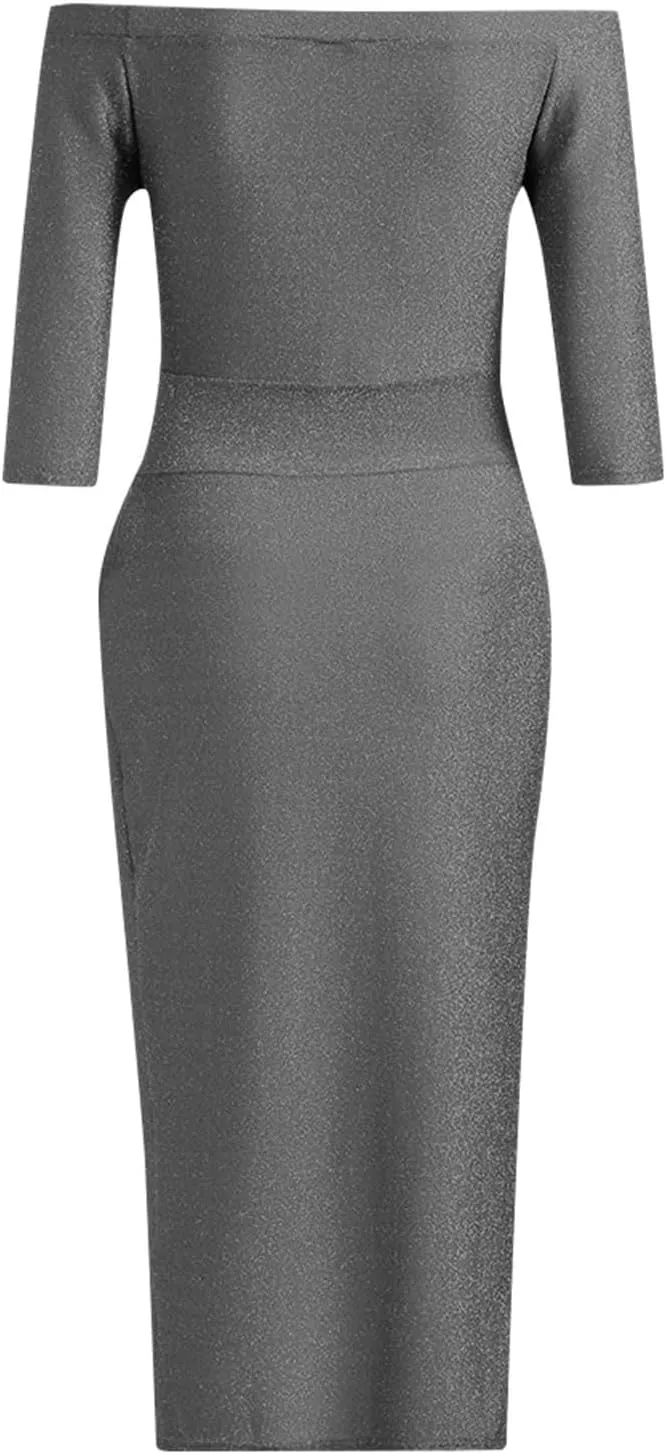 CUKOLSXA Elegant Off Shoulder Sleeveless Dress High Slit Design Formal Evening Dresses Stylish 2025 Cozy Spring Dress