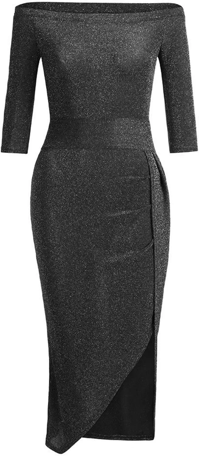 CUKOLSXA Elegant Off Shoulder Sleeveless Dress High Slit Design Formal Evening Dresses Stylish 2025 Cozy Spring Dress
