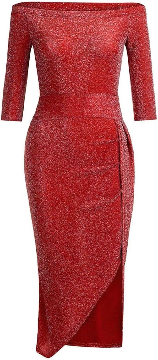 CUKOLSXA Elegant Off Shoulder Sleeveless Dress High Slit Design Formal Evening Dresses Stylish 2025 Cozy Spring Dress