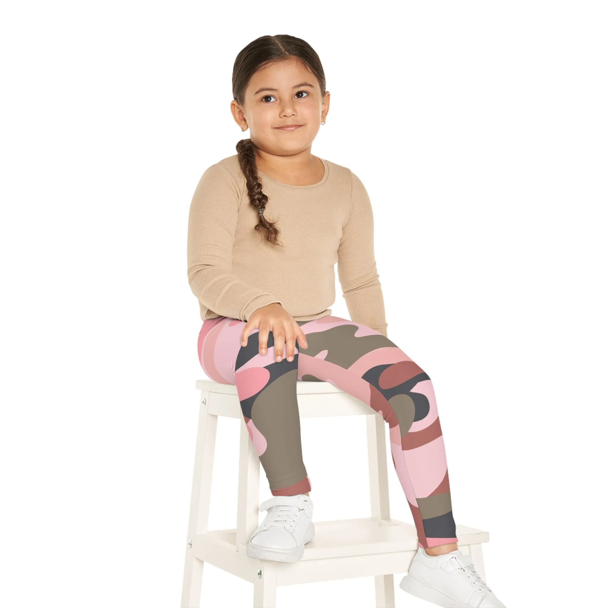 Cute Camo Kids Leggings - Trendy Pink Camo Design for Active Play