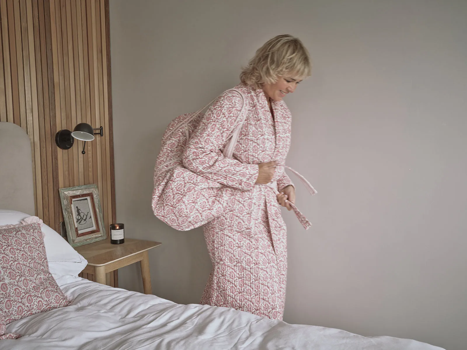 Desert Rose Paisley Quilted Robe