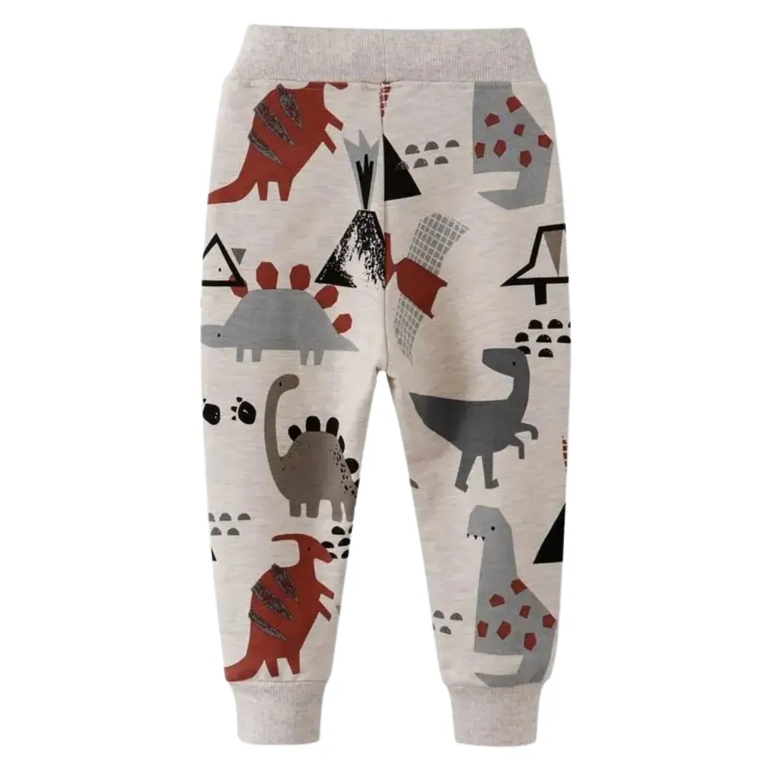 Dino Print Kids Sports Pants