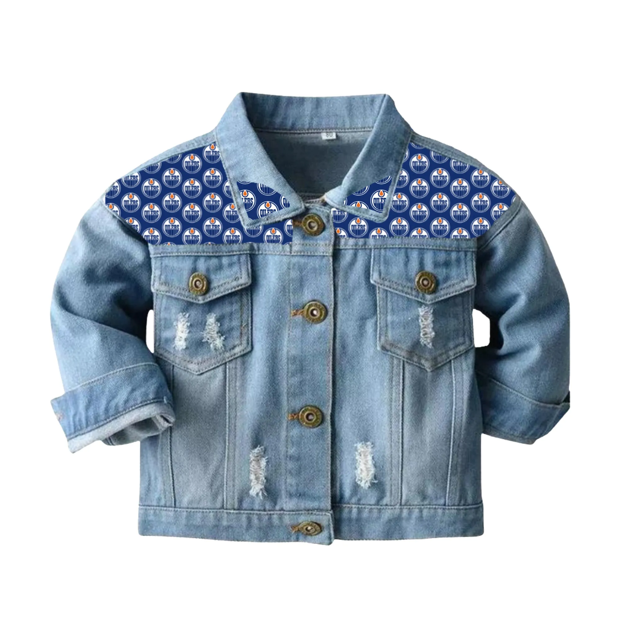 Edmonton Oilers Youth The Luxesse Shop Denim Jean Jacket