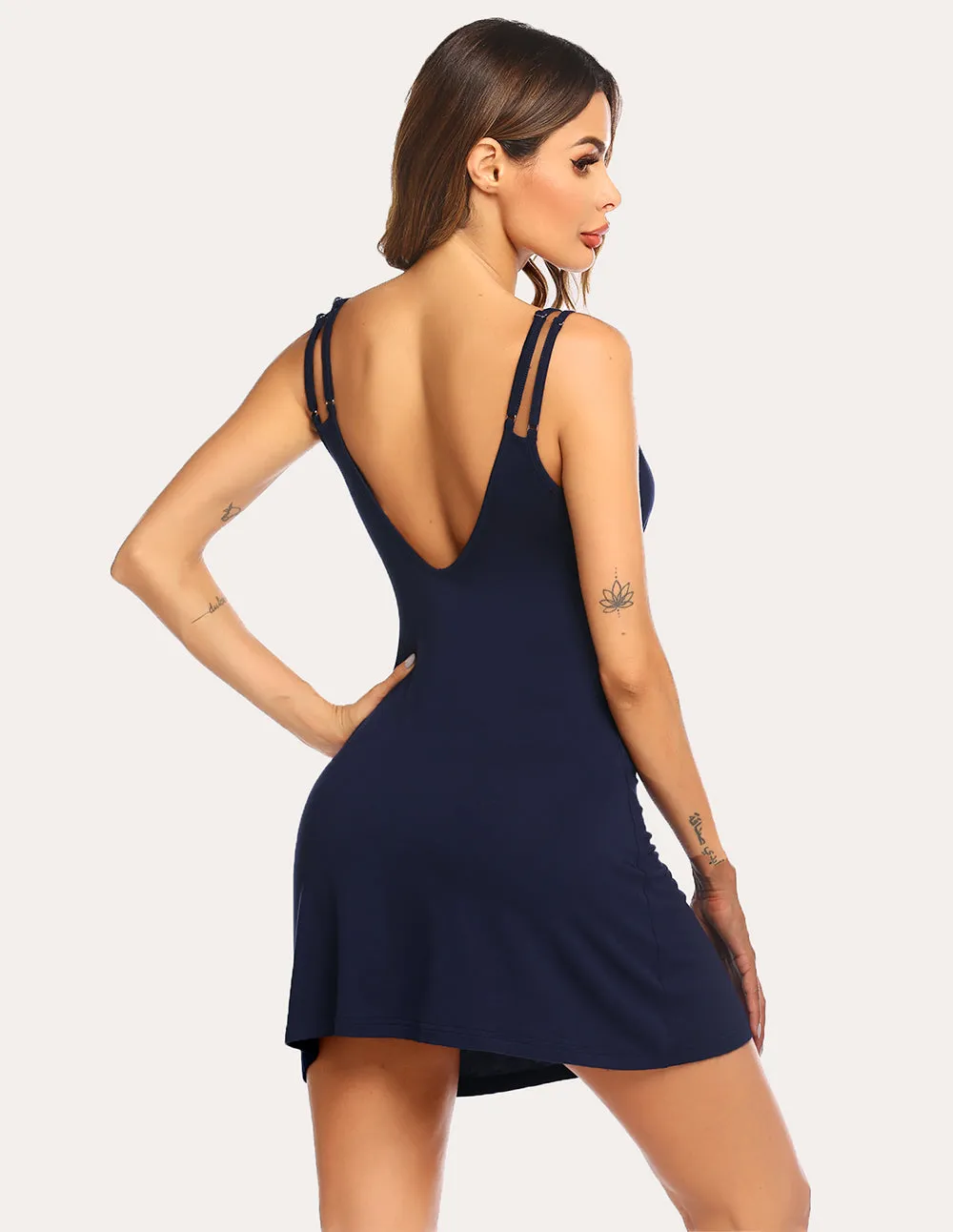 Ekouaer Double Spaghetti Strap Nightdress (US Only)