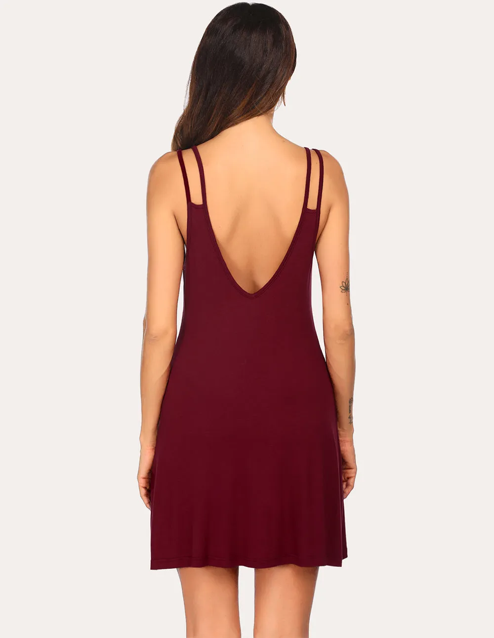 Ekouaer Double Spaghetti Strap Nightdress (US Only)