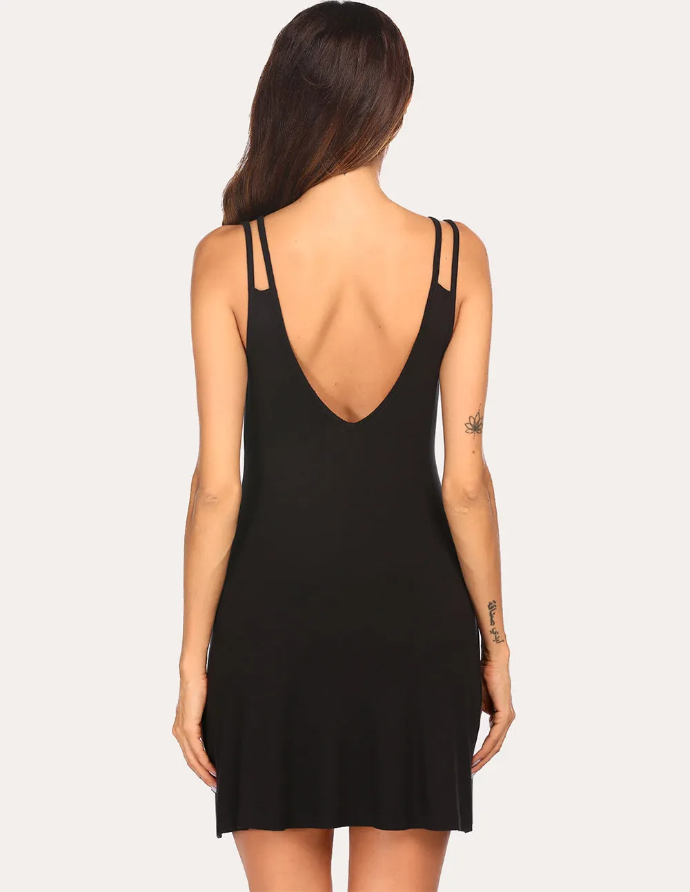 Ekouaer Double Spaghetti Strap Nightdress (US Only)