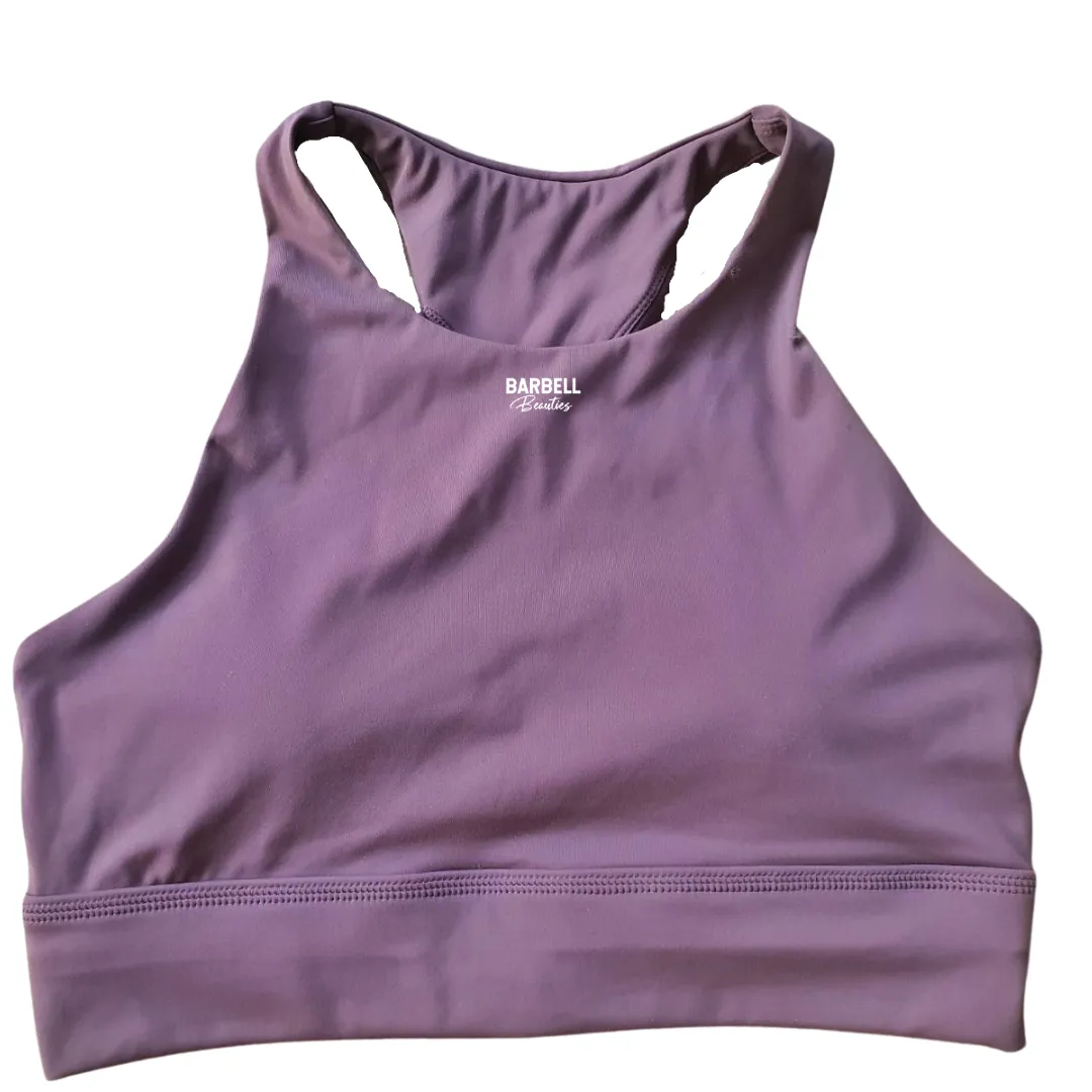 Erica High Neck Mauve Sports Bra