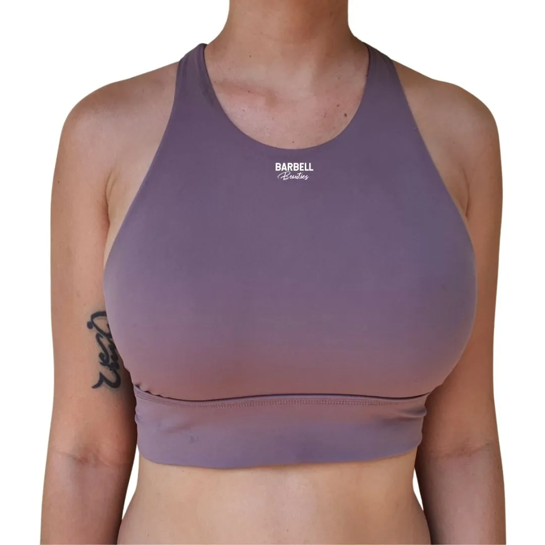 Erica High Neck Mauve Sports Bra