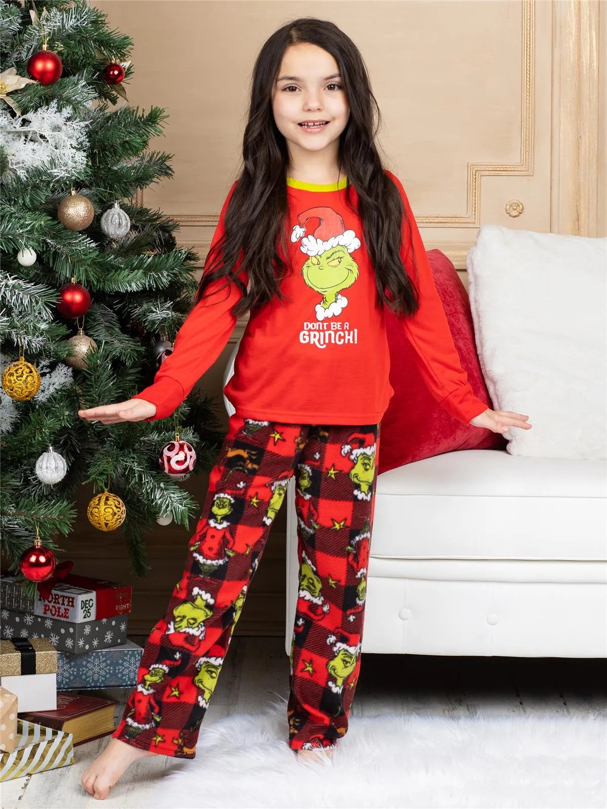 Family Matching Dr. Seuss The Grinch Pajama "Behave For The Holidays" 3 Piece Set