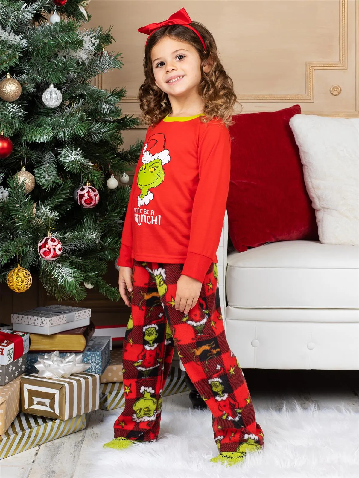 Family Matching Dr. Seuss The Grinch Pajama "Behave For The Holidays" 3 Piece Set