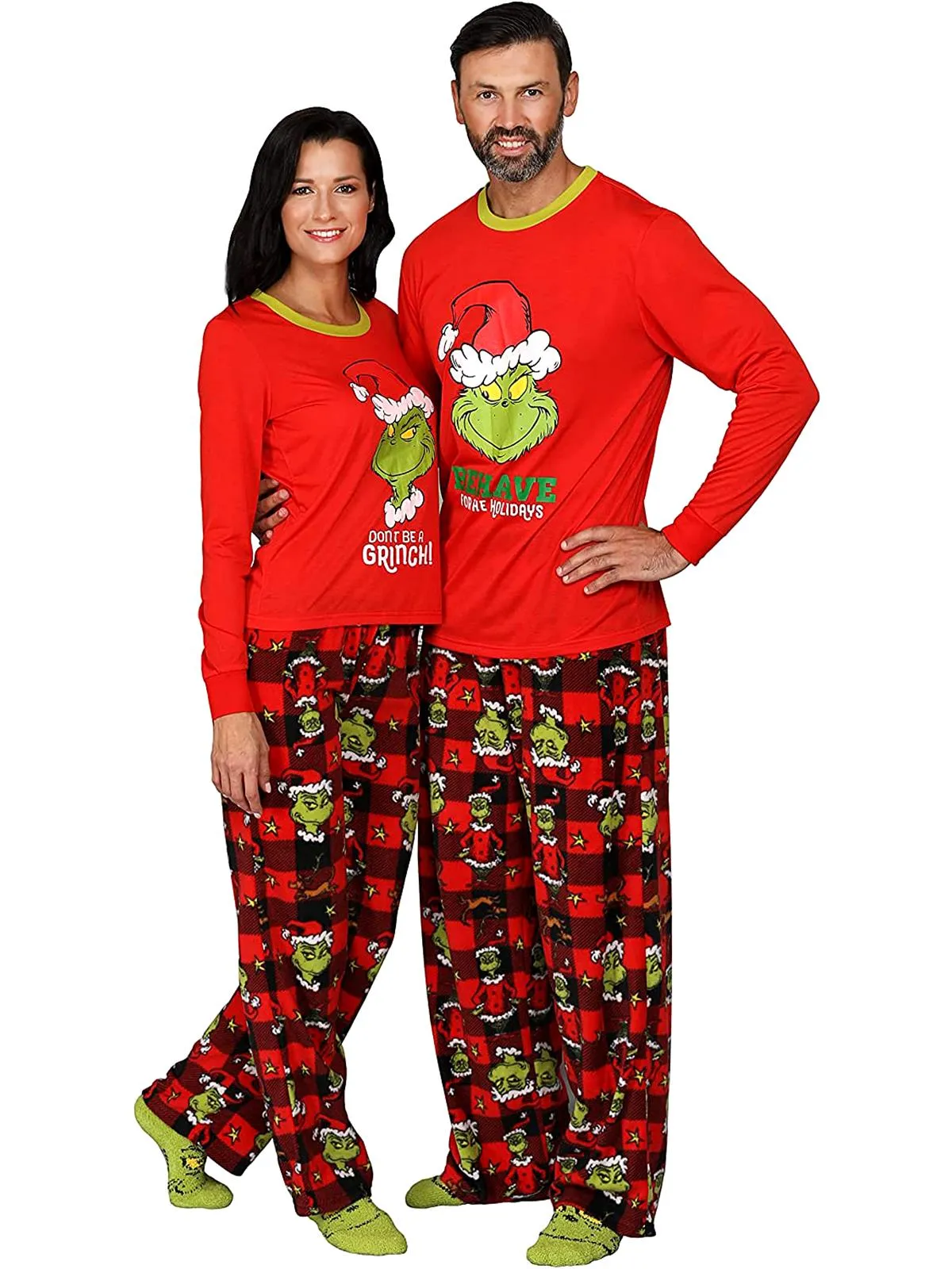 Family Matching Dr. Seuss The Grinch Pajama "Behave For The Holidays" 3 Piece Set