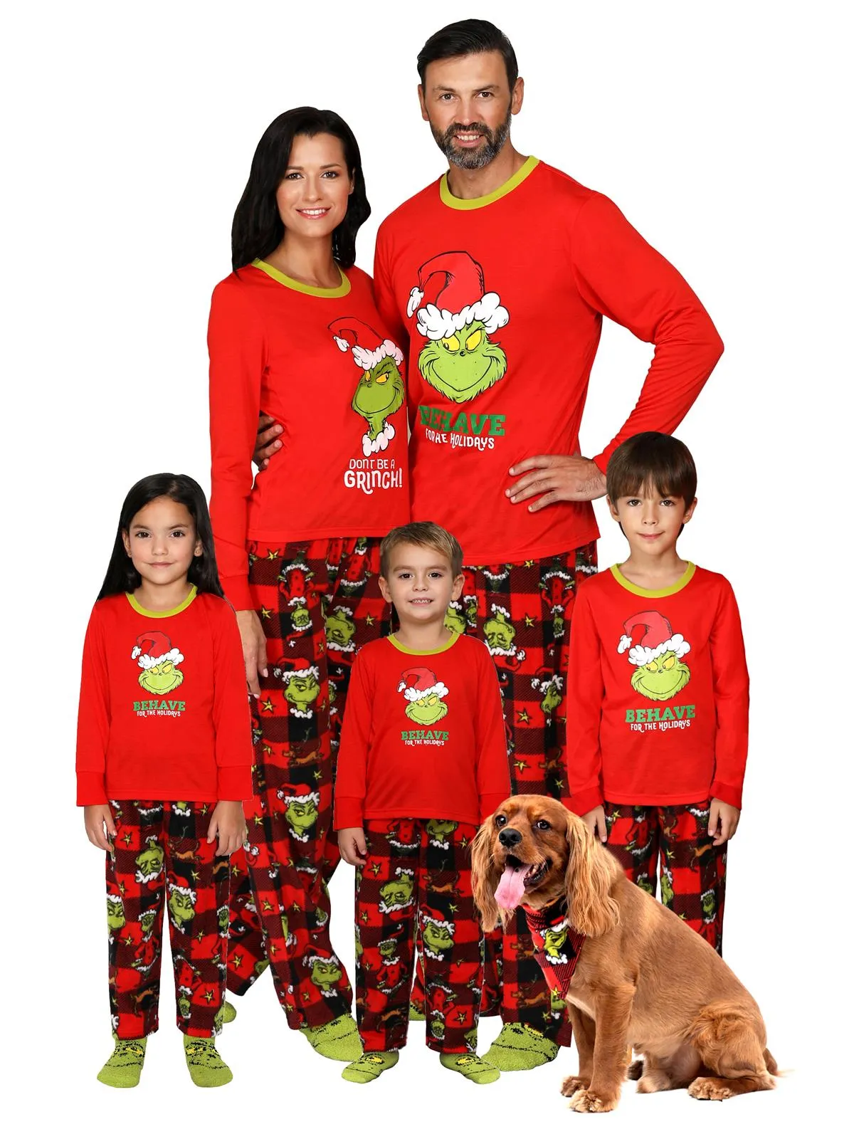 Family Matching Dr. Seuss The Grinch Pajama "Behave For The Holidays" 3 Piece Set