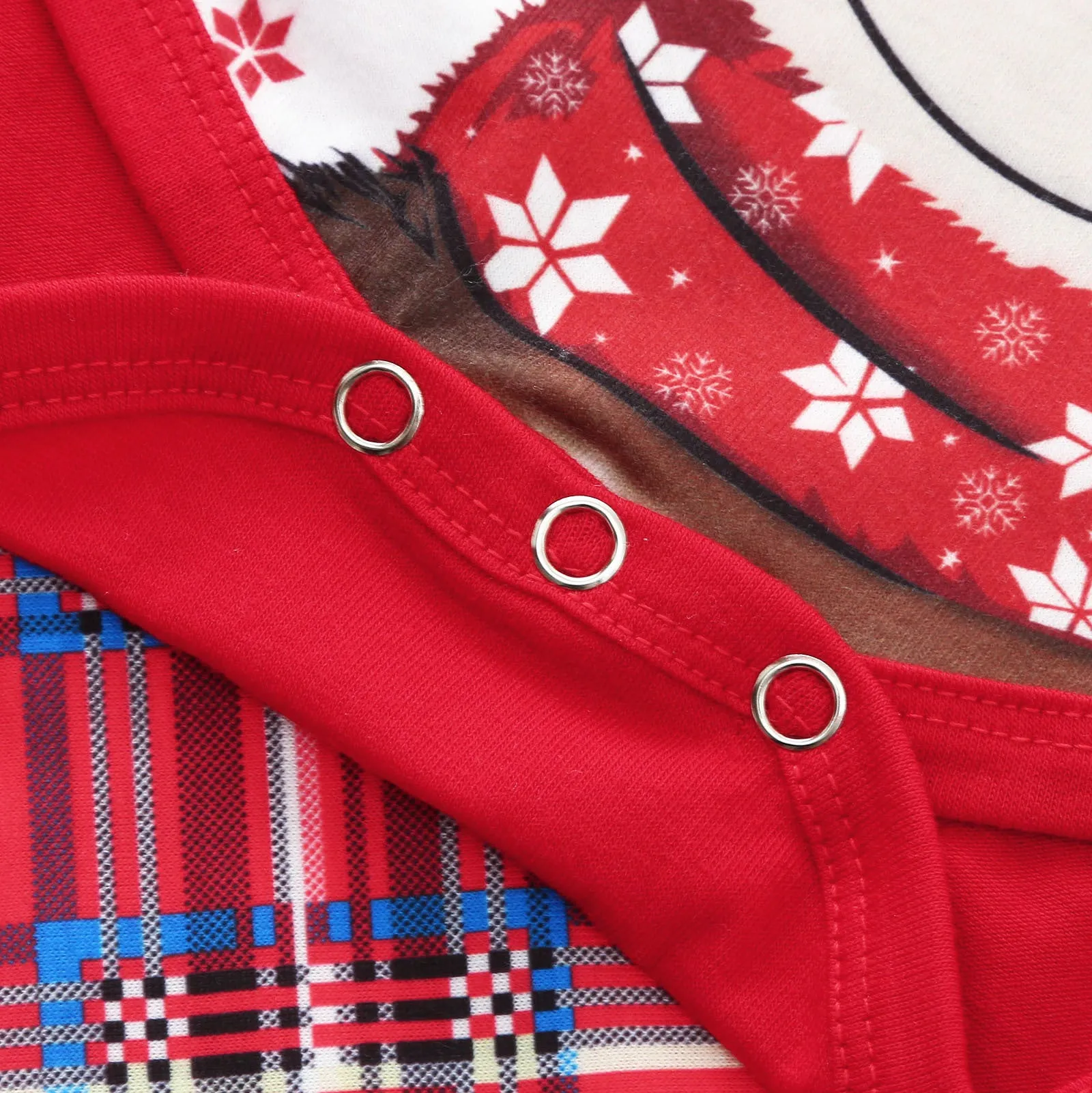 Family Matching Reindeer Plaid Cotton Pajamas Set