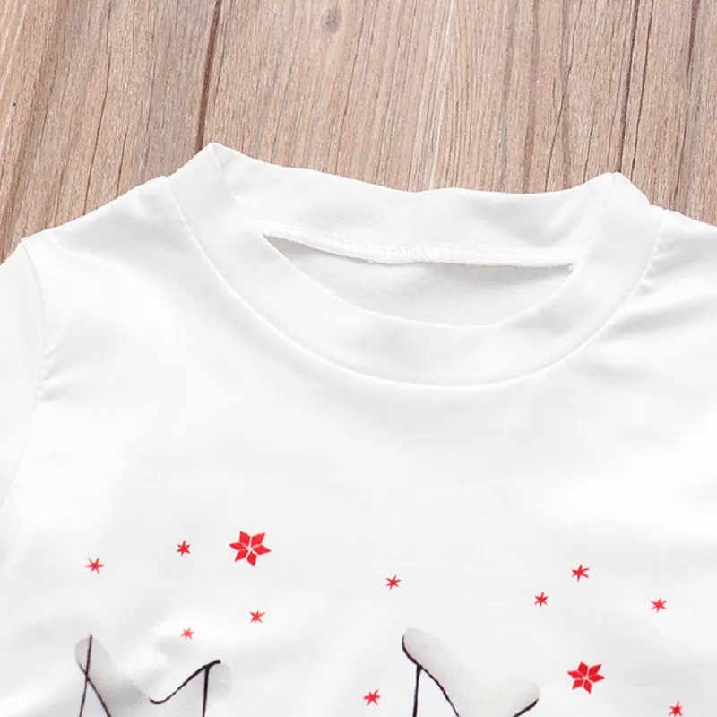 Family Matching Reindeer Plaid Cotton Pajamas Set