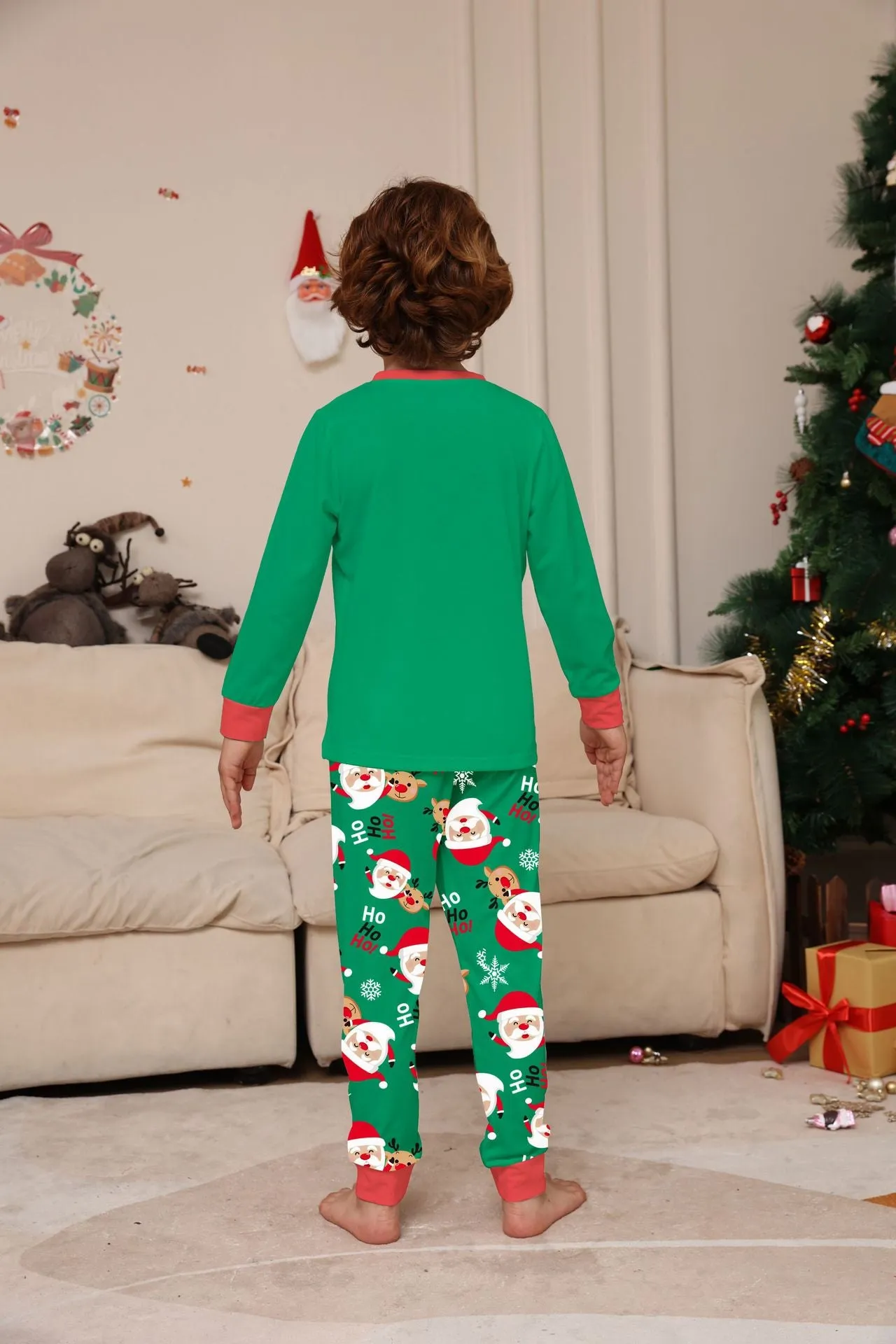 Family Matching Santa Claus Printed Fashion Pajamas