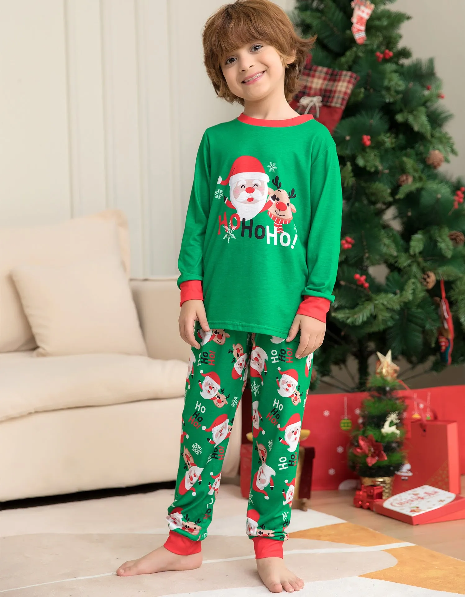 Family Matching Santa Claus Printed Fashion Pajamas