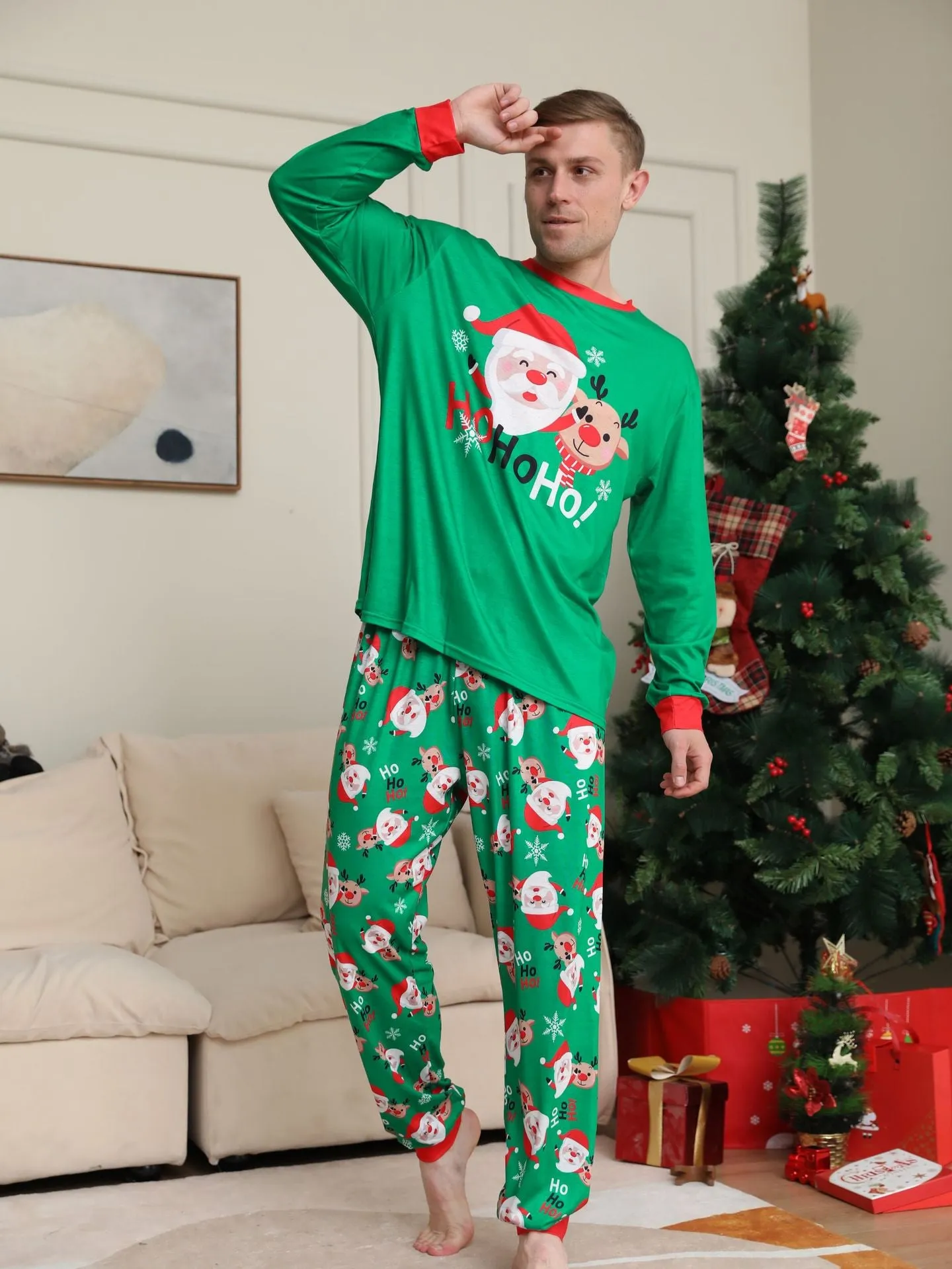 Family Matching Santa Claus Printed Fashion Pajamas