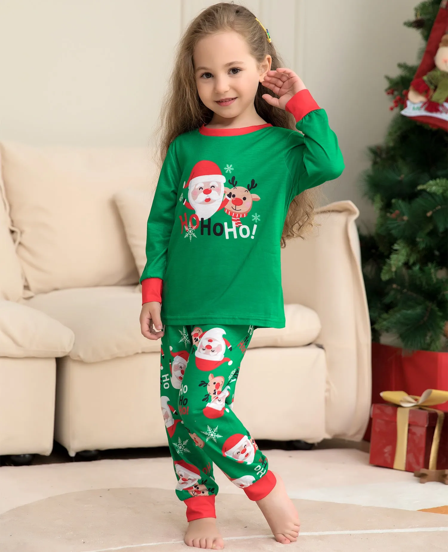 Family Matching Santa Claus Printed Fashion Pajamas