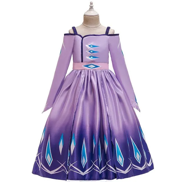 Fancy Snow Queen 2 Princess Anna Dress Coat Pants Cosplay Costume for Girls Elsa Clothing Set Winter Christmas Fairy Tale Frcoks