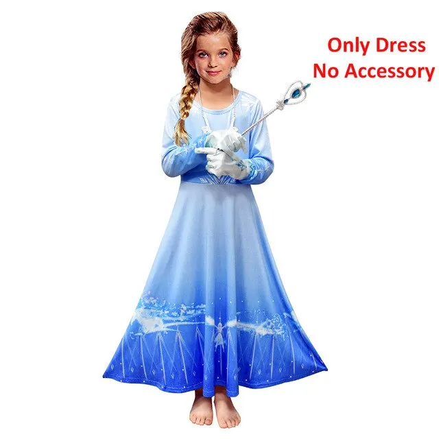 Fancy Snow Queen 2 Princess Anna Dress Coat Pants Cosplay Costume for Girls Elsa Clothing Set Winter Christmas Fairy Tale Frcoks