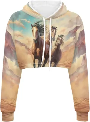 Flashideas Women's Cropped Hoodies Oversized Crop Tops for Women Polyester Fibre