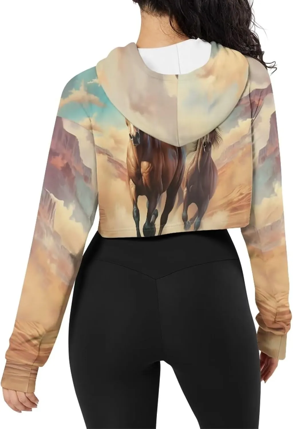 Flashideas Women's Cropped Hoodies Oversized Crop Tops for Women Polyester Fibre