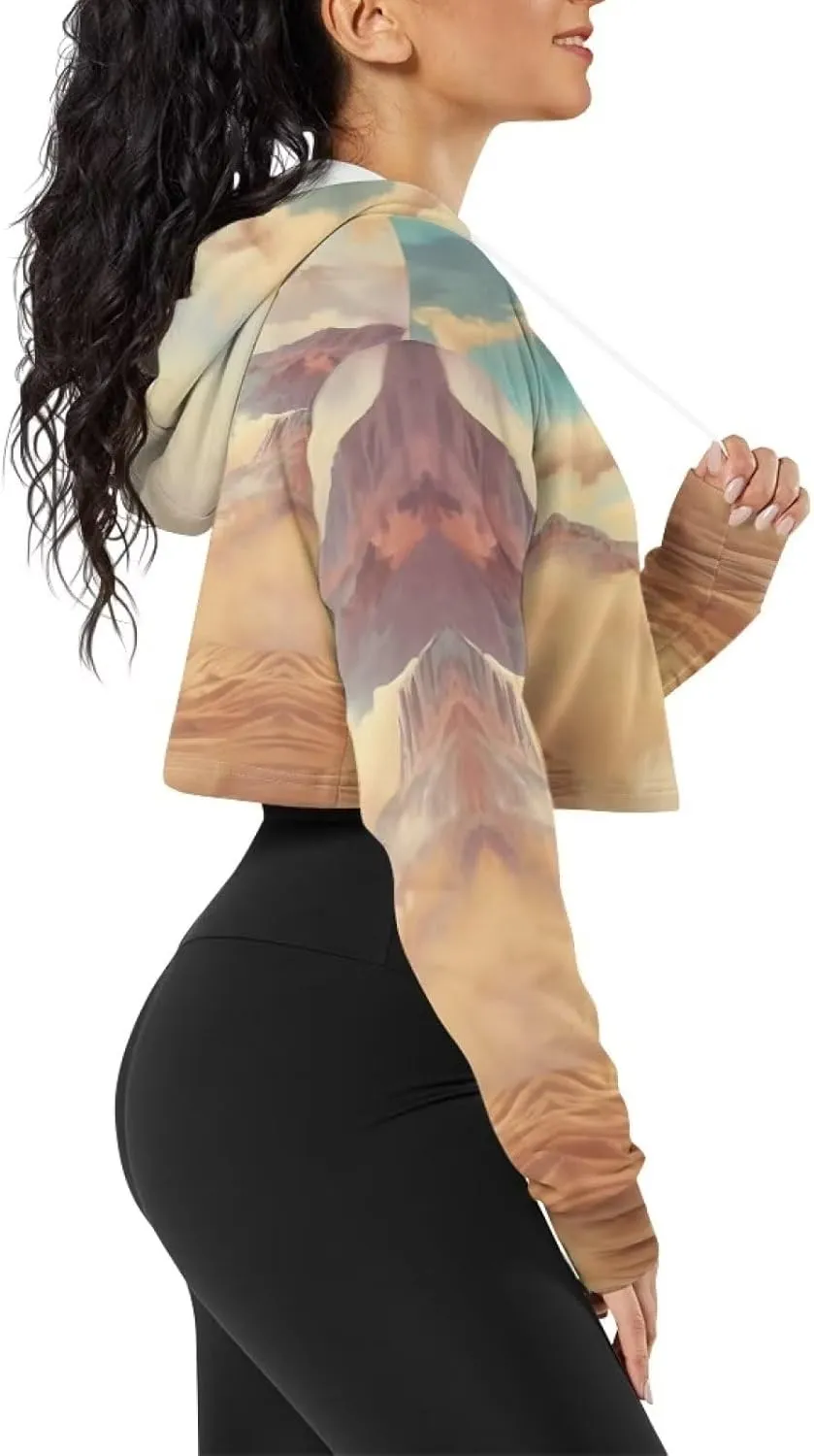Flashideas Women's Cropped Hoodies Oversized Crop Tops for Women Polyester Fibre