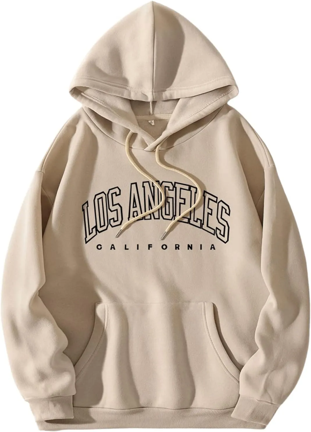 Floerns Men's Letter Graphic Print Lightweight Hoodies Long Sleeve Drawstring Pullover Sweatshirts with Pockets
