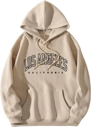 Floerns Men's Letter Graphic Print Lightweight Hoodies Long Sleeve Drawstring Pullover Sweatshirts with Pockets