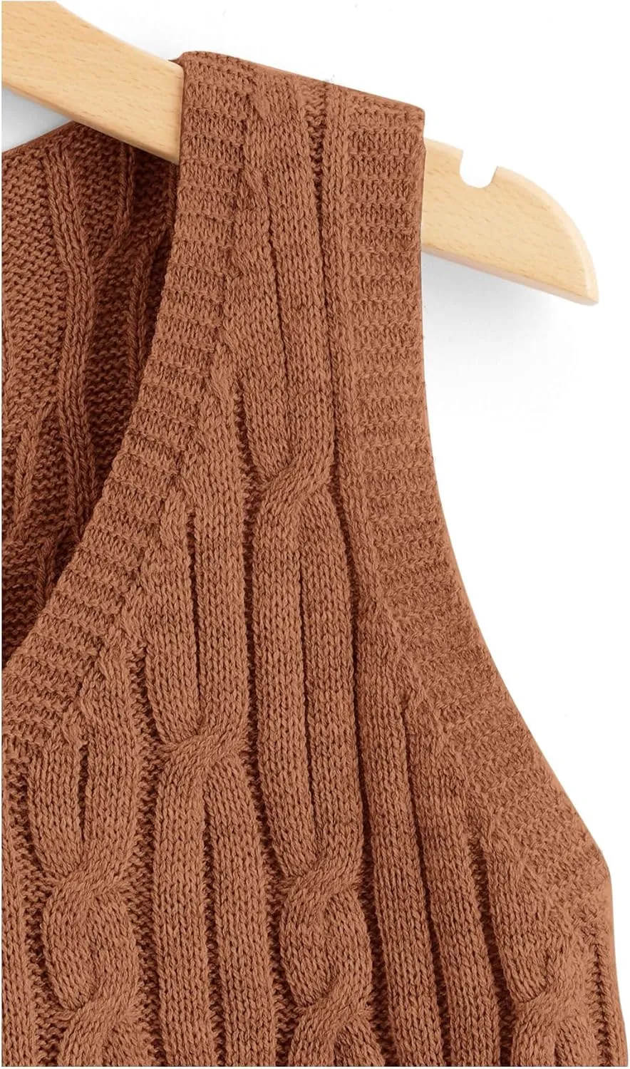 Floerns Women's Cable Knit Sleeveless Sweater Vest V Neck Pullover Crop Tops