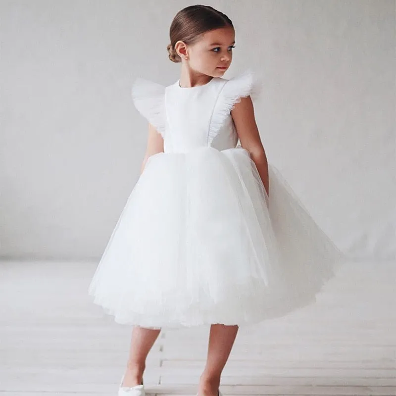 Flower Girl Dress, Girls Elegant Princess Dress, Tulle Skirt, Baby, Girls, Kids, Lace Wedding Ceremony Dresses