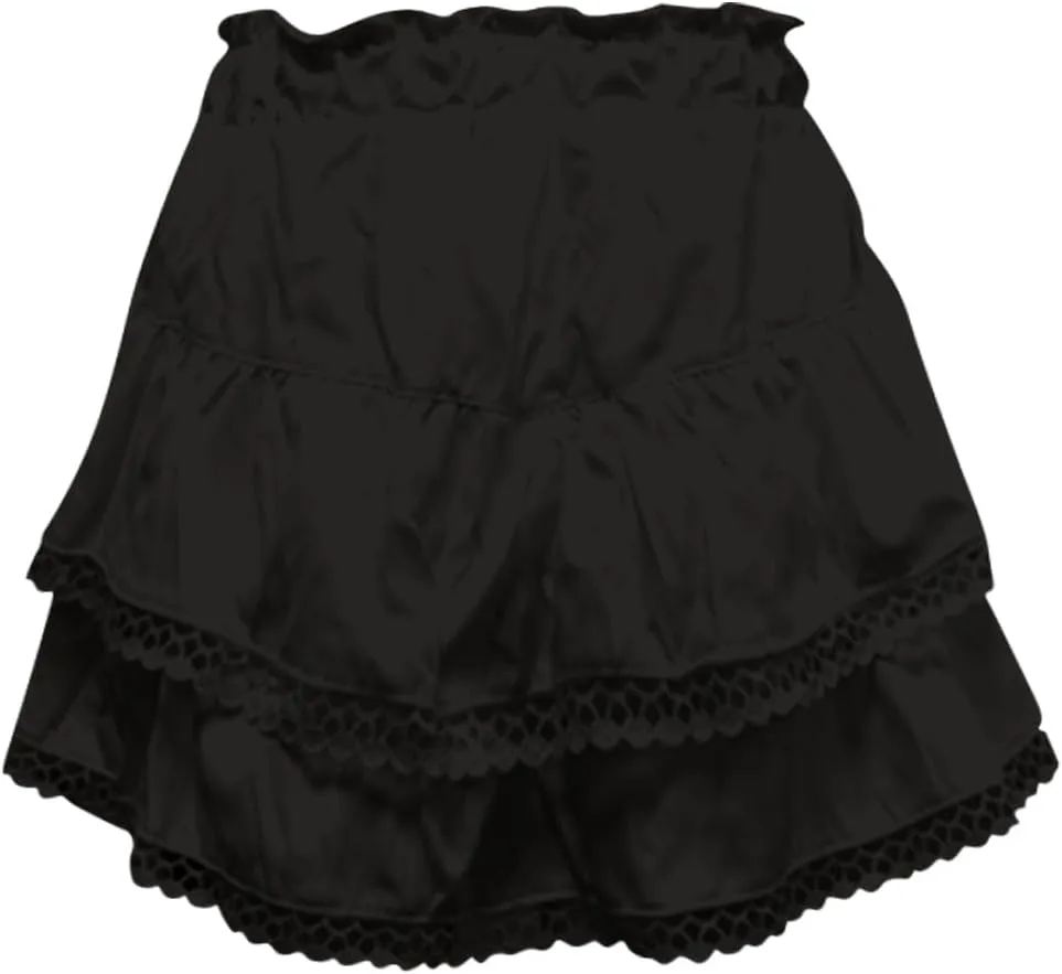 Flowy Shorts for Women Casual Boho Pleated Crochet Mini Skirts for Women High Waisted Ruffled Tiered Tennis Skorts Cute