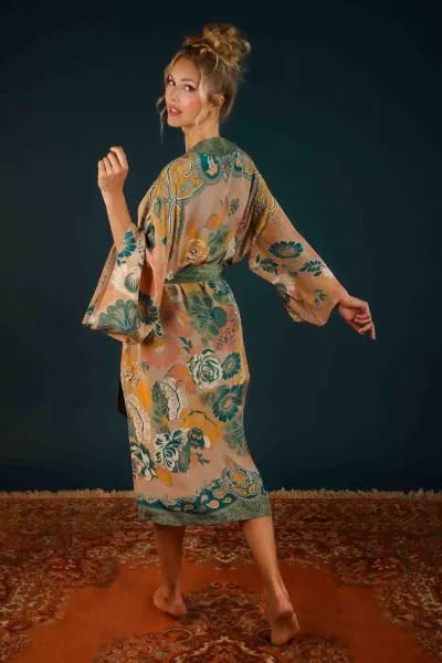 Folk Art Floral Kimono Gown - Petal - One Size