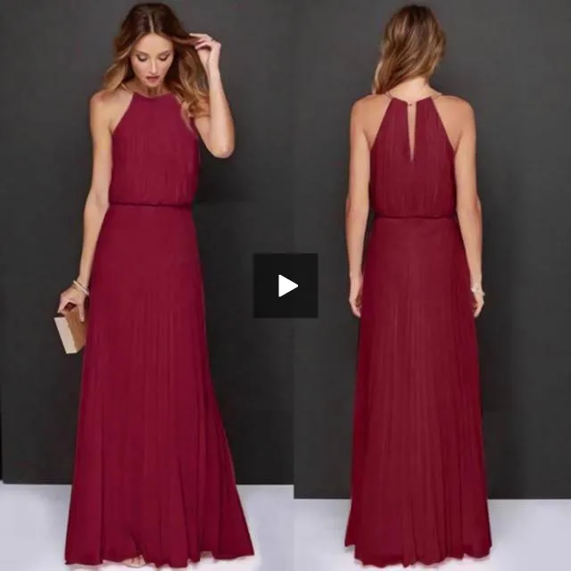 Formal Chiffon Sleeveless Halter Dress