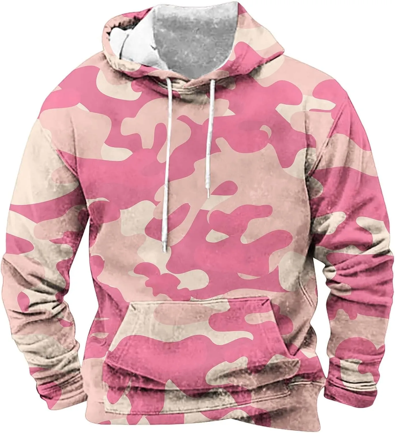 Funny 3D Printed Hoodies for Men Fashion Camo Long Sleeve Pullover Hooded Sweatshirt Running Fitness Athletic Tops