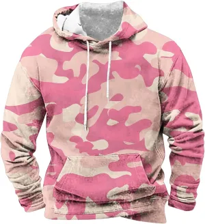 Funny 3D Printed Hoodies for Men Fashion Camo Long Sleeve Pullover Hooded Sweatshirt Running Fitness Athletic Tops