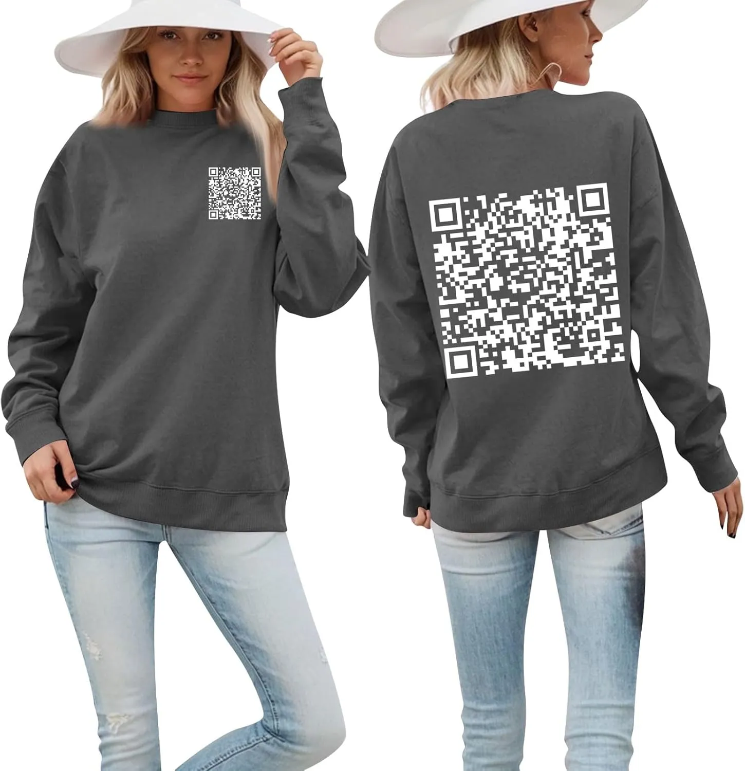 Funny Fu Qr Code Sweatshirts For Men And Women Fuck You Qr Code Hoodie Unisex With Humorous Hidden Message T Shirts