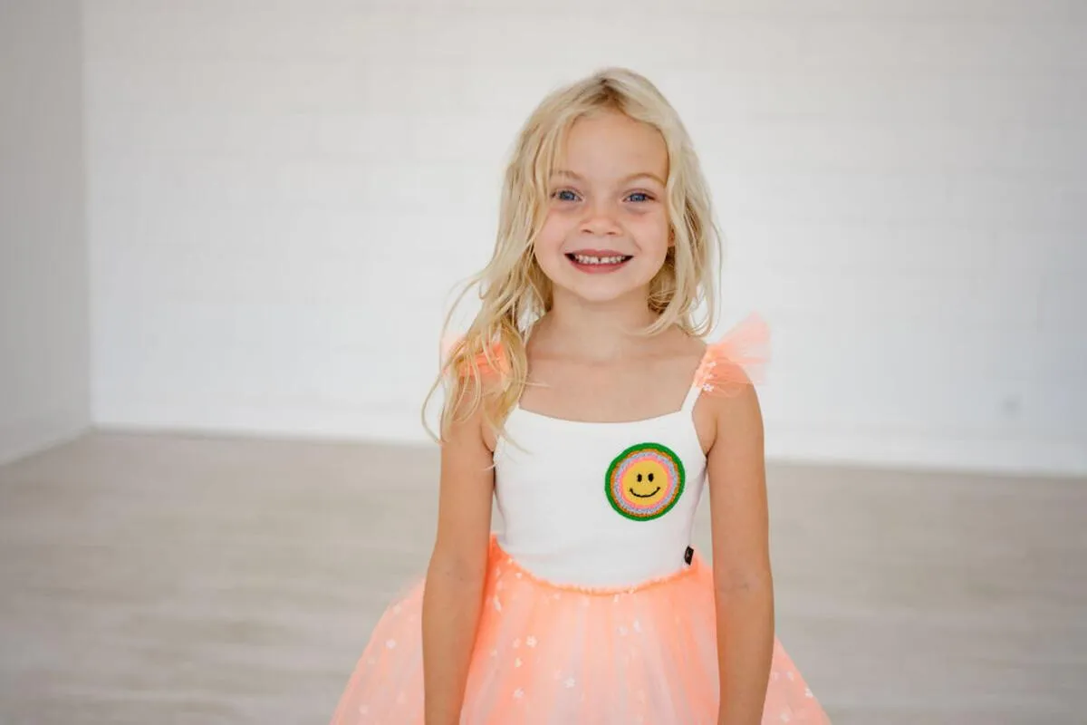 Girl Dresses | Smile Frill Tutu- Neon Orange | Petite Hailey