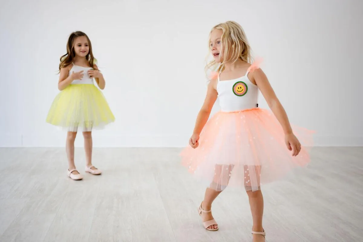 Girl Dresses | Smile Frill Tutu- Neon Orange | Petite Hailey