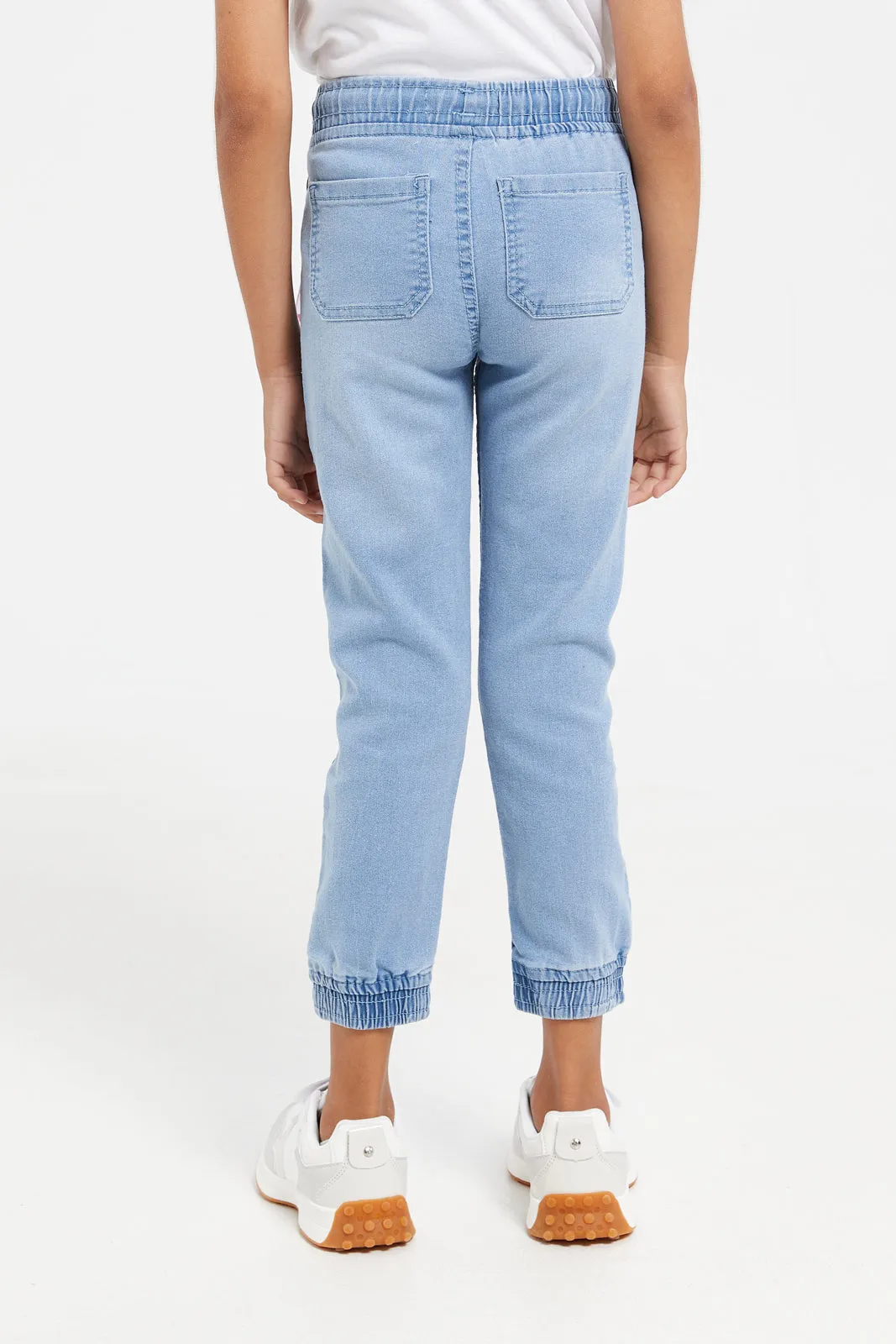 Girls Blue Denim Jogger Jeans