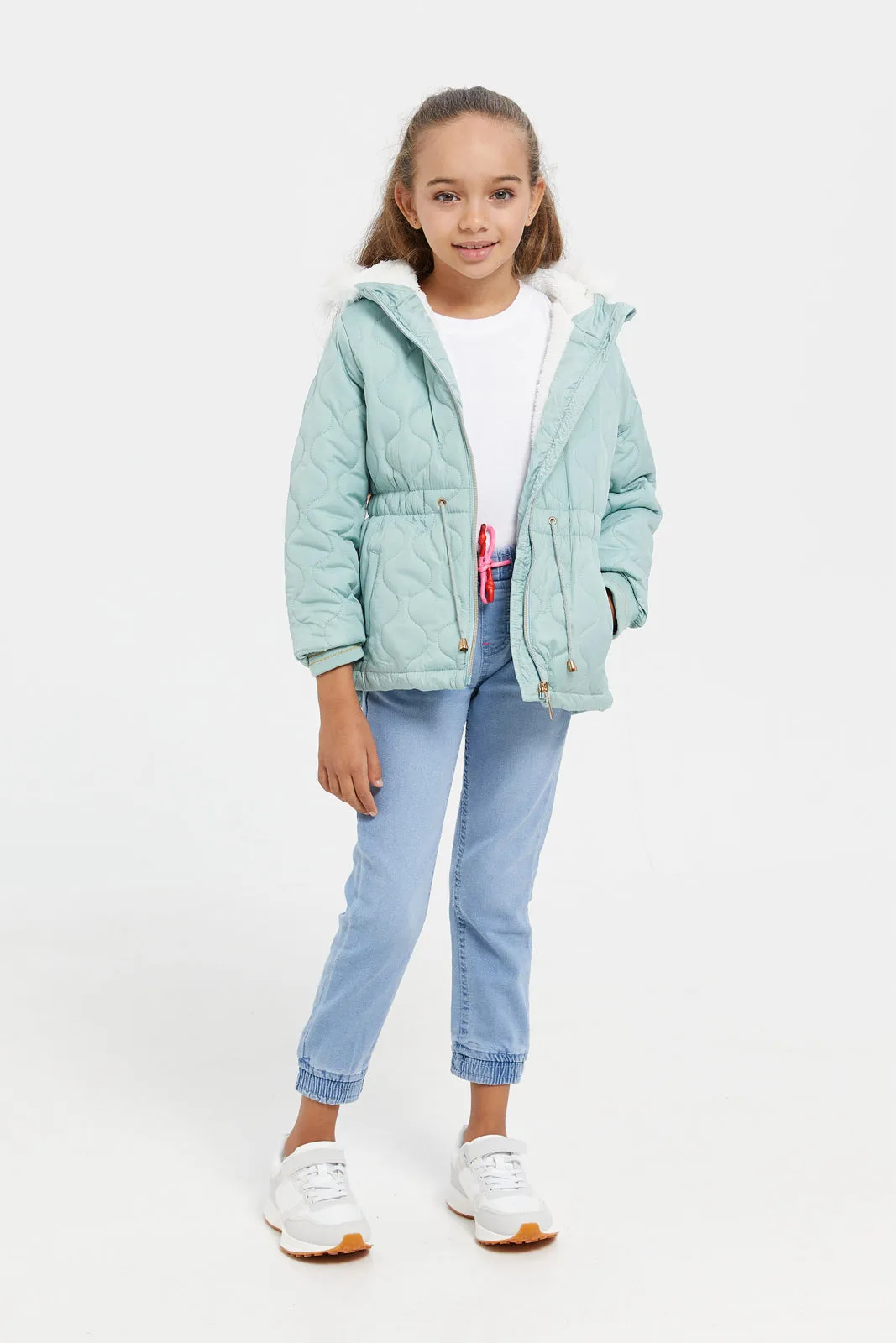 Girls Blue Denim Jogger Jeans