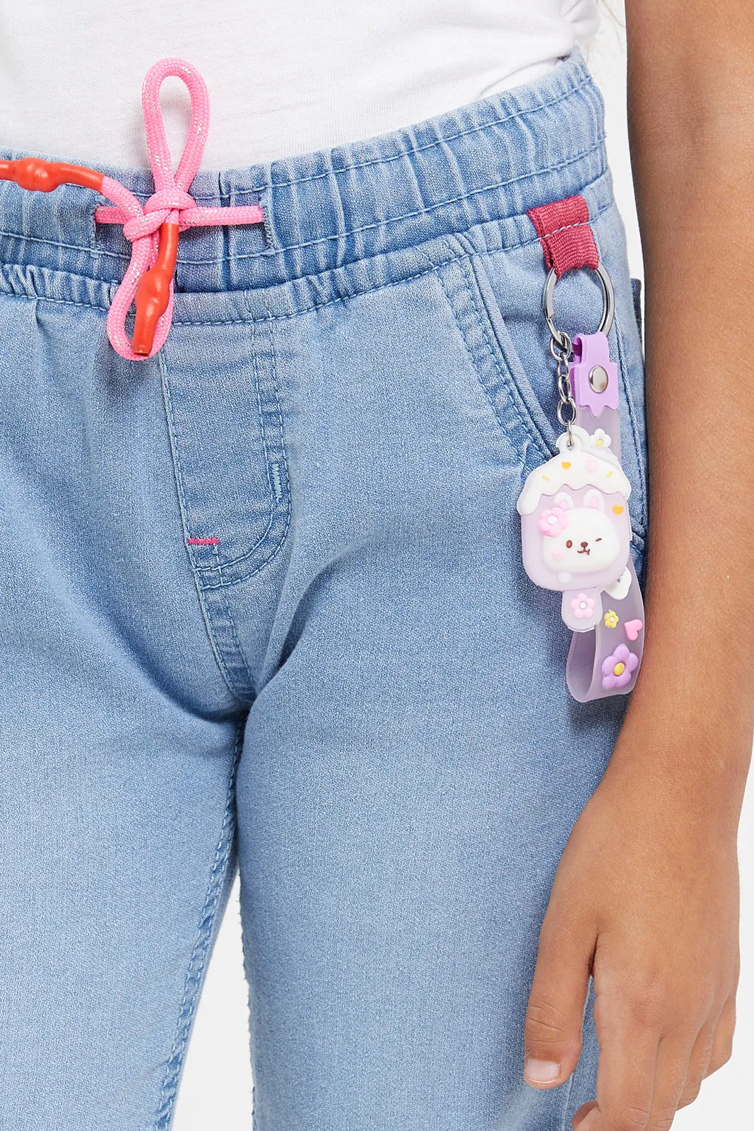 Girls Blue Denim Jogger Jeans