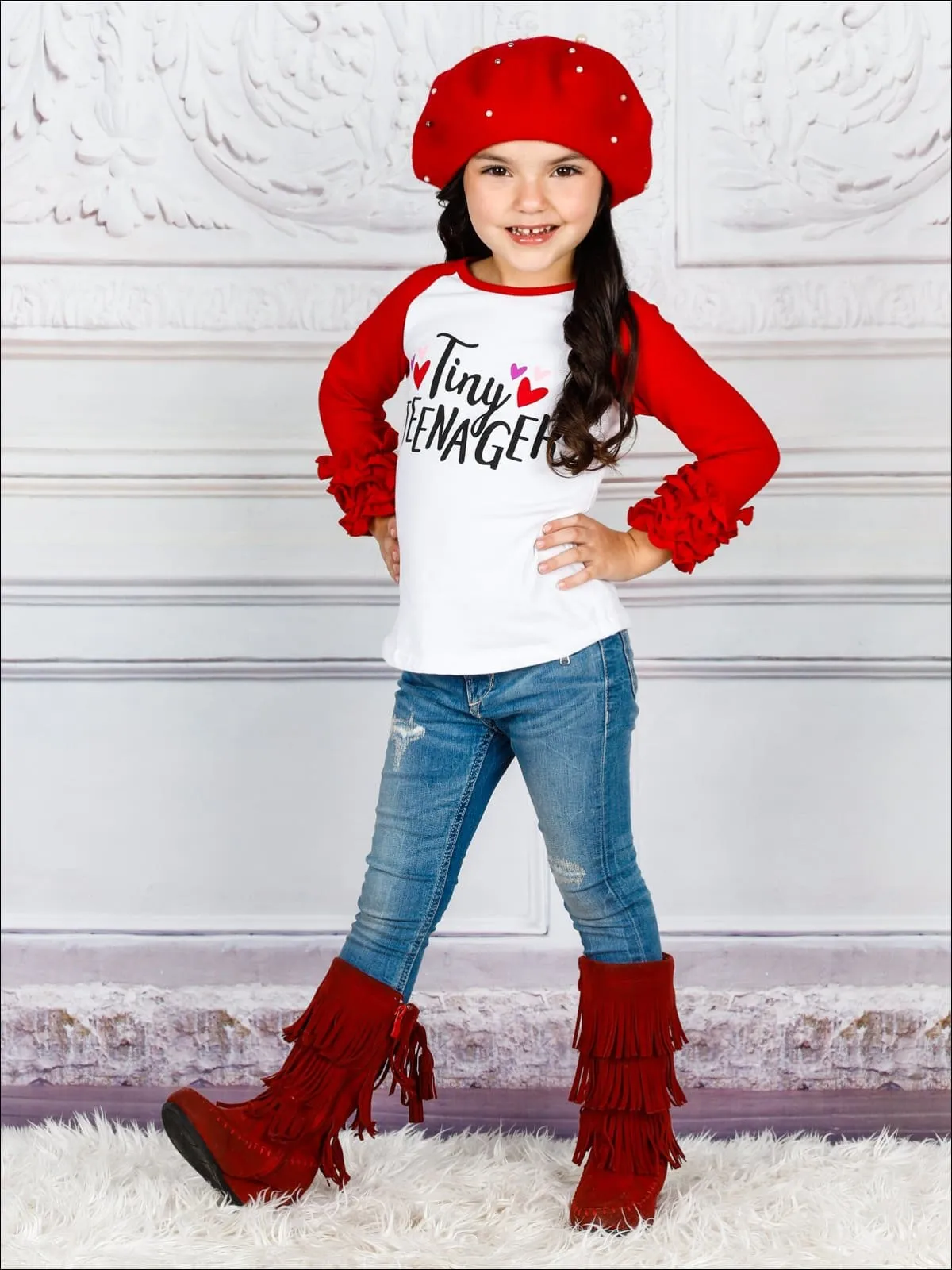 Girls "Tiny Teenager" Long Sleeve Top