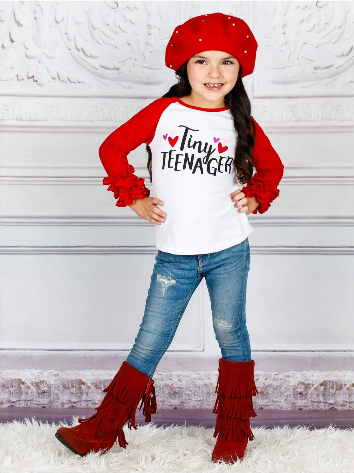 Girls "Tiny Teenager" Long Sleeve Top